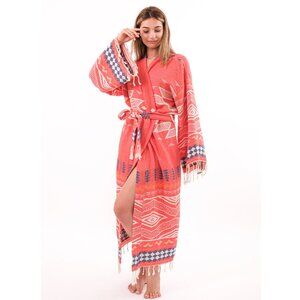 ORIENTAL Woman's Bathrobe-Luxury Kimono Peshtemal Long Robe Swimsuit Bea…